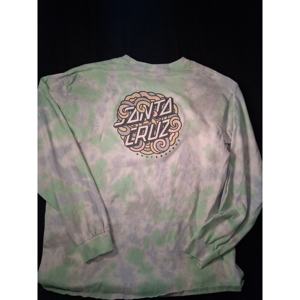 NHS Santa Cruz Skateboards Shirt Size L Tyedied Long Sleeve Graphic
